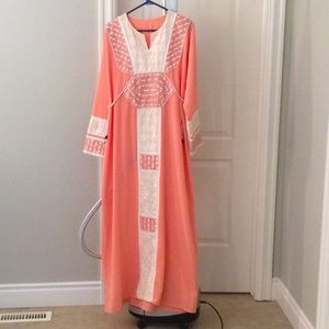 Coral & Cream Kaftan / Abaya